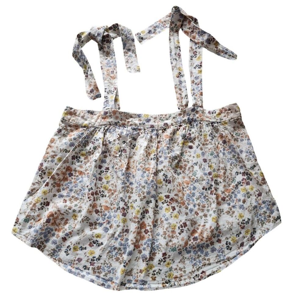 a.n.a Floral Tie Shoulder Babydoll Top - Boho Summer Tank - Size L
